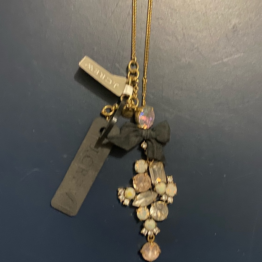 JCrew Crystal and bow necklace NWT